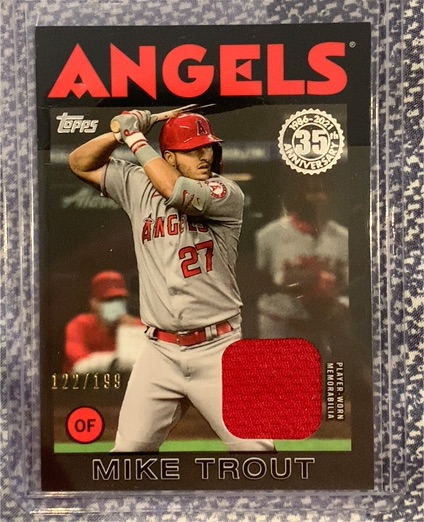 2021 Topps Series 1 1986 Topps Jersey Relic Mike Trout #86R-MT — front