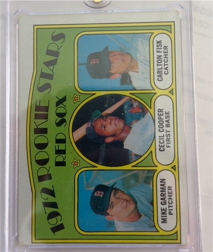 1972 Topps #79 Carlton Fisk / Cecil Cooper / Mike Garman Rookie Stars — front