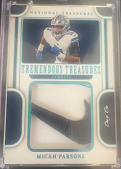 2021 Panini National Treasures Tremendous Treasures #TT-MP Micah Parsons — front