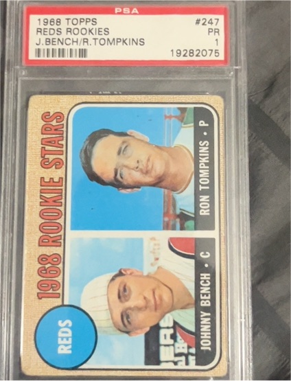 1968 Topps #247 Johnny Bench/Ron Tompkins Rookie Stars — front
