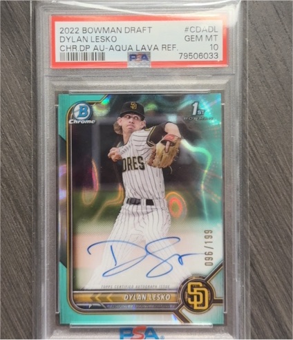 2022 Bowman Draft Chrome #CDA-DL Dylan Lesko — front