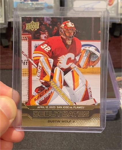 2023-24 Upper Deck Series 1 Debut Dates #DD-5 Dustin Wolf — front