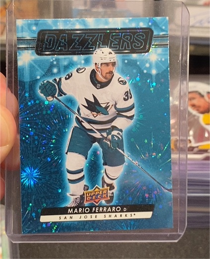 2023-24 Upper Deck Series 1 Blue Dazzlers #DZ-24 Mario Ferraro — front