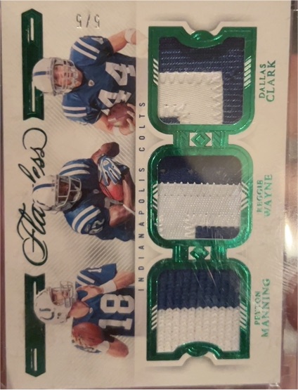 2022 Panini Flawless Triple Patch #TP5 Dak Prescott Peyton Manning Drew Brees — front