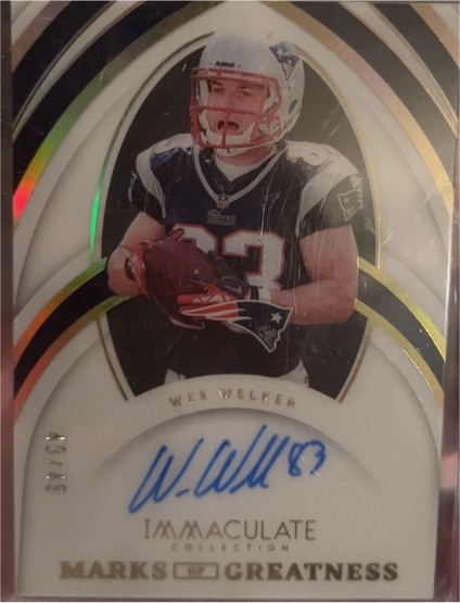 2022 Panini Immaculate Collection Marks of Greatness #MG-WW Wes Welker — front