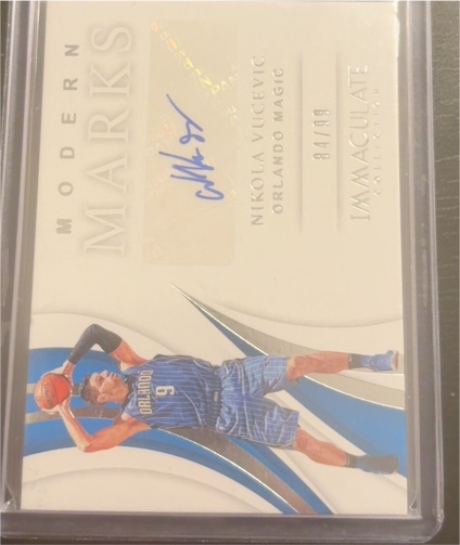 2018-19 Panini Immaculate Collection Modern Marks #MM-NVV Nikola Vucevic — front