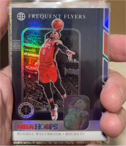 2019-20 Panini NBA Hoops Premium Stock #9 Russell Westbrook Frequent Flyers Silver Prizm — front