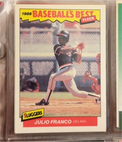 1986 Fleer Baseball's Best Sluggers #9 Julio Franco — front