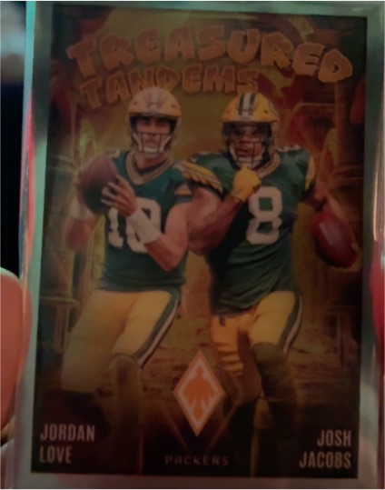 2024 Panini Phoenix #TT-GB Jordan Love / Josh Jacobs Treasured Tandems — front