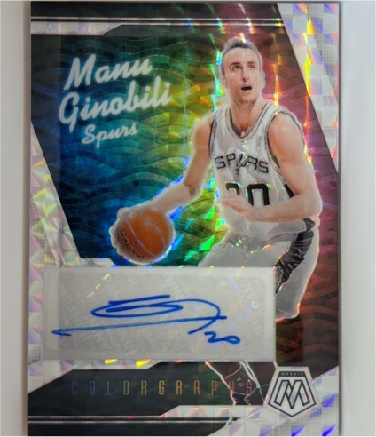 2023 Panini Mosaic Manu Ginobili Colorgraph Auto — front