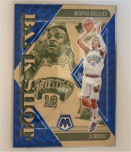 2024-25 Panini Mosaic #10 Ja Morant Blue Prizm Bank Shot — front
