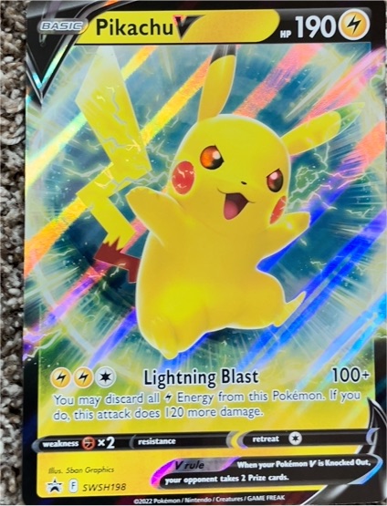 2022 Pokémon TCG Sword & Shield Black Star Promo #SWSH198 Pikachu V — front
