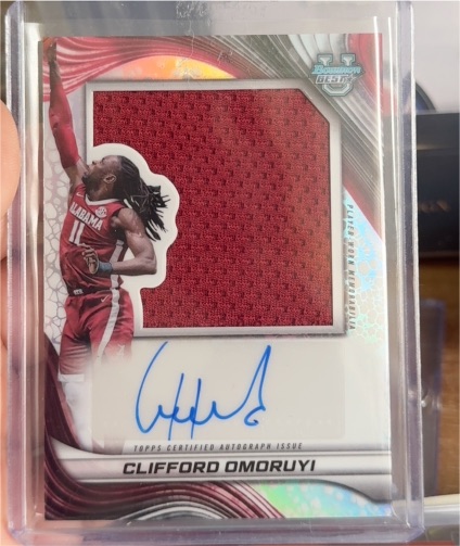 2024-25 Bowman Best University #Clifford Omoruyi Jumbo Patch Auto — front