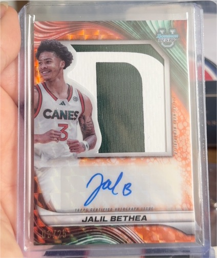 2024-25 Bowman University Best Jumbo Patch Autograph #PJRA-JB Jalil Bethea — front