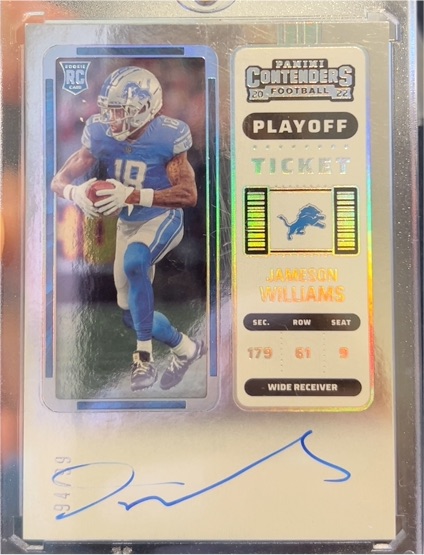 2022 Panini Contenders Playoff Ticket #124 Jameson Williams — front