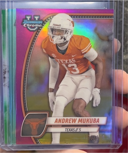 2024 Bowman University Chrome #12 Andrew Mukuba — front