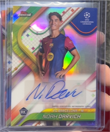 2024-25 Topps Finest UEFA #BR-ND Noah Darvich RC Rookie Auto — front