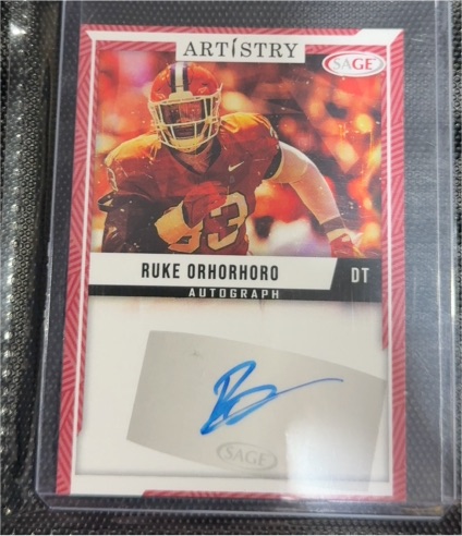 2024 SAGE Artistry #ART-RO Ruke Orhorhoro Autograph — front