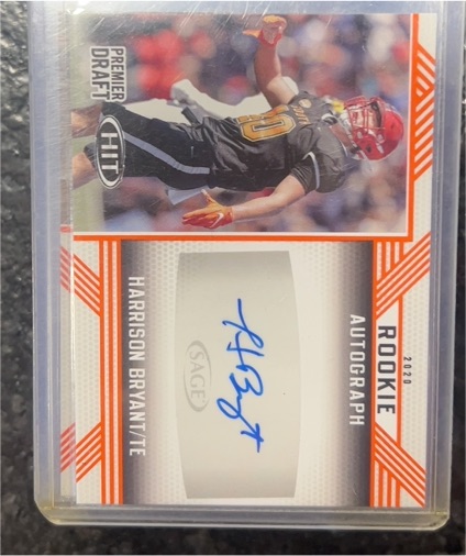 2020 Sage Hit Rookie Autographs #A17 Harrison Bryant TE — front
