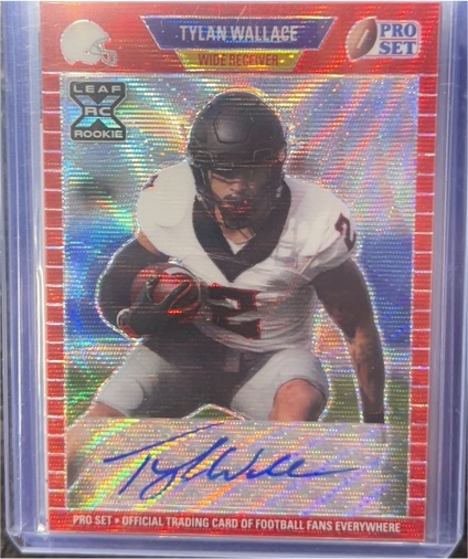 2021 Leaf Pro Set Metal 1989 Autographs Red Rainbow #PA-TW1 Tylan Wallace — front