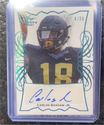 2021 Leaf Trinity #TPA-CBJ Carlos Basham Jr. — front