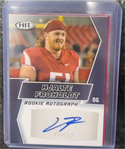 2019 Sage Hit Premier Draft #A25 Hjalte Froholdt Rookie Autograph — front