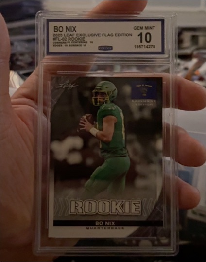 2023 Leaf Exclusive Flag Edition #FL-02 Bo Nix Rookie — front