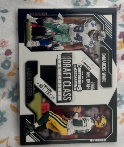 2024 Panini Contenders Historic Draft Class #22 DeMarcus Ware Aaron Rodgers — front