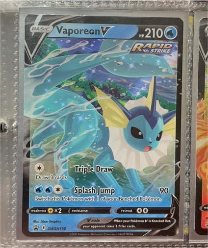 2021 Pokémon TCG Sword & Shield #SWSH150 Vaporeon V — front