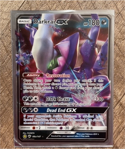 2018 Pokémon SM Burning Shadows #88 Darkrai GX — front