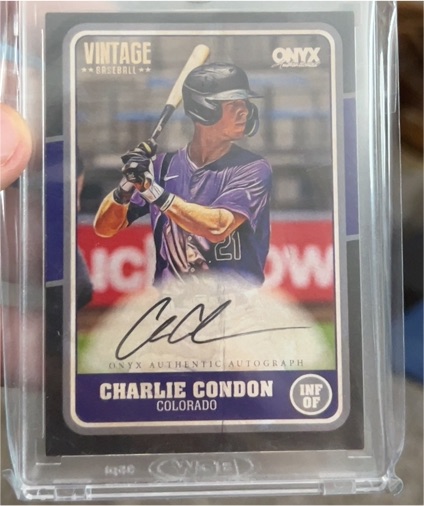 2025 Onyx Vintage #OVCHCO Charlie Condon — front