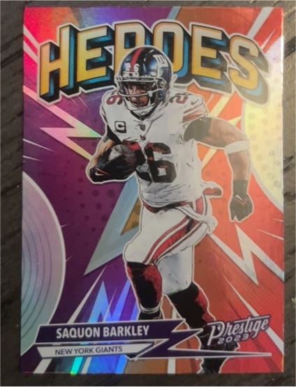 2023 Panini Prestige #H-12 Saquon Barkley Heroes — front
