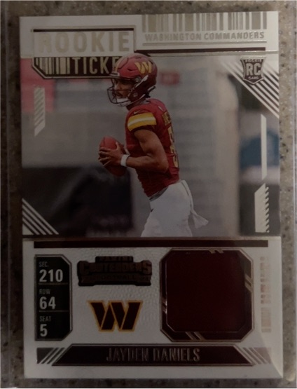 2024 Panini Contenders #RTS-JDS Jayden Daniels Rookie Ticket Patch — front