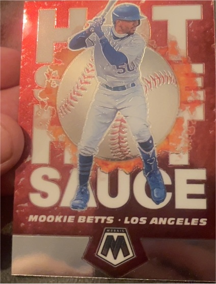 2021 Panini Mosaic Hot Sauce #HS4 Mookie Betts — front