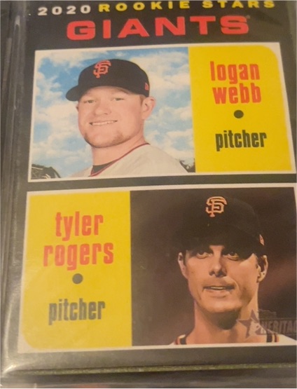 2020 Topps Heritage #276 Logan Webb / Tyler Rogers Rookie Stars — front