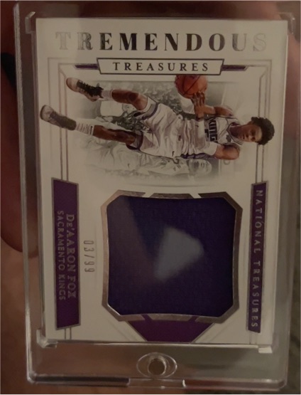 2020 Panini National Treasures Tremendous Treasures #31 De'Aaron Fox — front