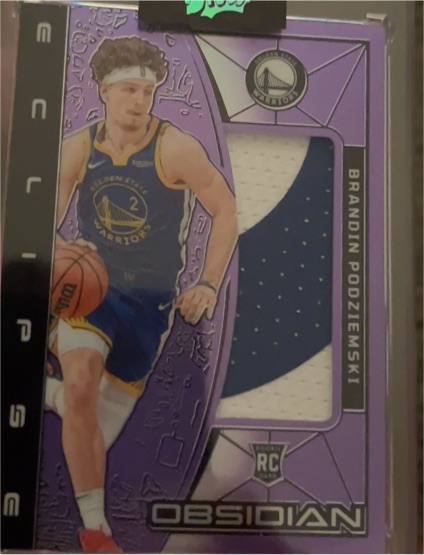 2023-24 Panini Obsidian #EM-POD Brandin Podziemski Eclipse Jersey — front