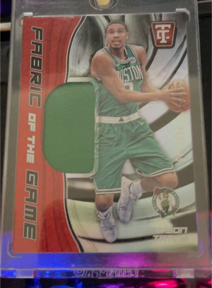 2017-18 Panini Totally Certified Fabric of the Game #FOTG Jayson Tatum — front