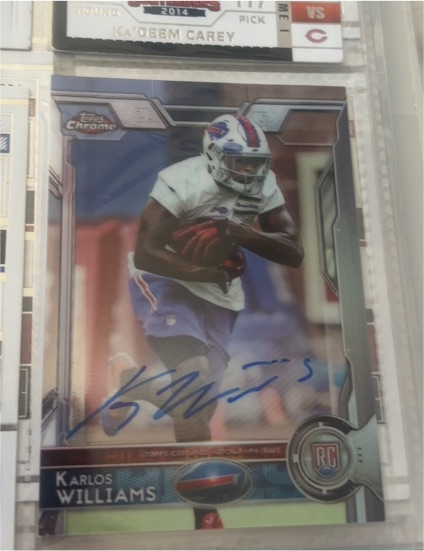 2015 Topps Chrome #141 Karlos Williams Rookie Autographs — front