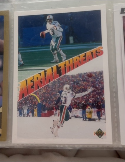 1991 Upper Deck #34 Dan Marino / Mark Clayton Aerial Threats — front