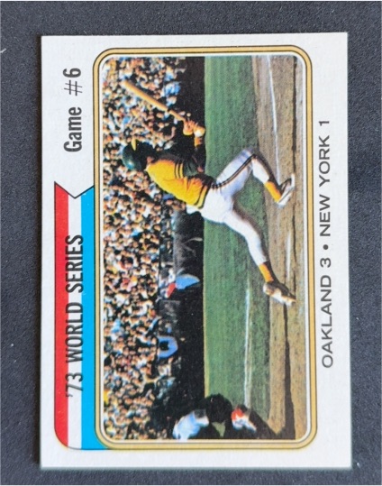 1974 Topps #477 '73 World Series Game #6 Reggie Jackson — front
