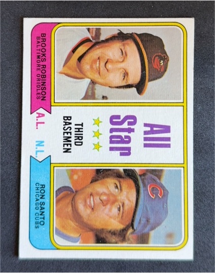 1974 Topps #334 All-Star Third Basemen Brooks Robinson / Ron Santo — front