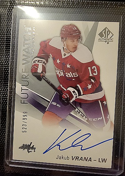 2016-17 SP Authentic #184 Jakub Vrana Future Watch Autograph Rookie — front