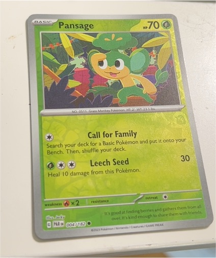 2023 Pokémon Paradox Rift #004 Pansage — front