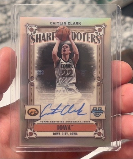 2023 Topps Bowman University Chrome Sharp Shooters Caitlin Clark — front