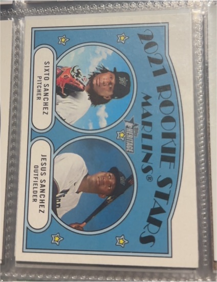 2021 Topps Heritage #15 Sixto Sanchez & Jesus Sanchez — front