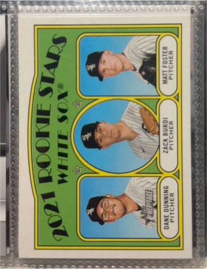 2021 Topps Heritage #208 Dane Dunning / Zack Burdi / Matt Foster Rookie Stars — front