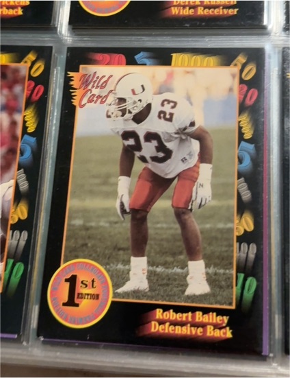 1991 Wild Card Draft #55 Robert Bailey — front