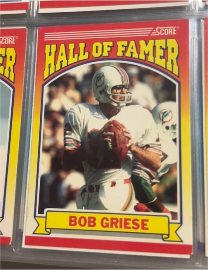 1990 Score #601 Bob Griese Hall of Famer Miami Dolphins — front