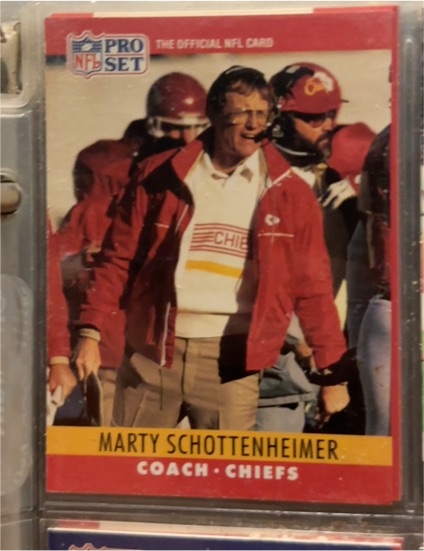 1990 Pro Set #148 Marty Schottenheimer — front